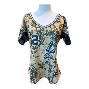 Kawhi Leonard Adidas NBA4Her Jersey Camo San Antonio Spurs Women's Sz XL NWOT